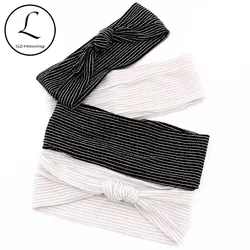 Boho Shinning Silver Ribbed headbands For women Vintage Stretch Cotton hairBands hair Accessories For Ladies Girls Wholelsale