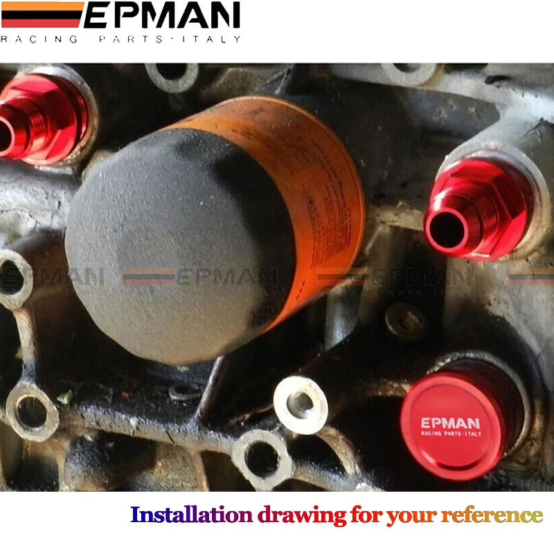 EPMAN REAR BLOCK BREATHER FITTINGS & PLUG FOR HONDA ACURA B16 B18 M28 TO 10AN EP-FGFT001