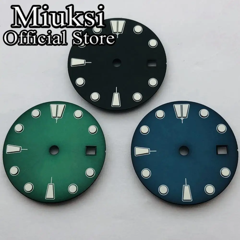 Miuksi 28.5mm sterile watch dial luminous fit ETA 2836 2824,ST1612 Mingzhu DG2813 3804,Miyota 8205 8215 821A  PT5000 movement