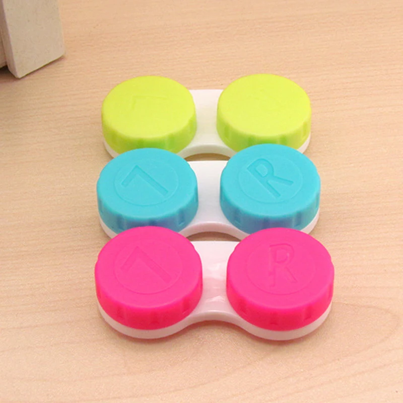 Lymouko 2pcs/Lot Good Qyality Convenient Candy Colors Contact Lens Case for Eyes Care Container Kit Holder Eyewear Accessories