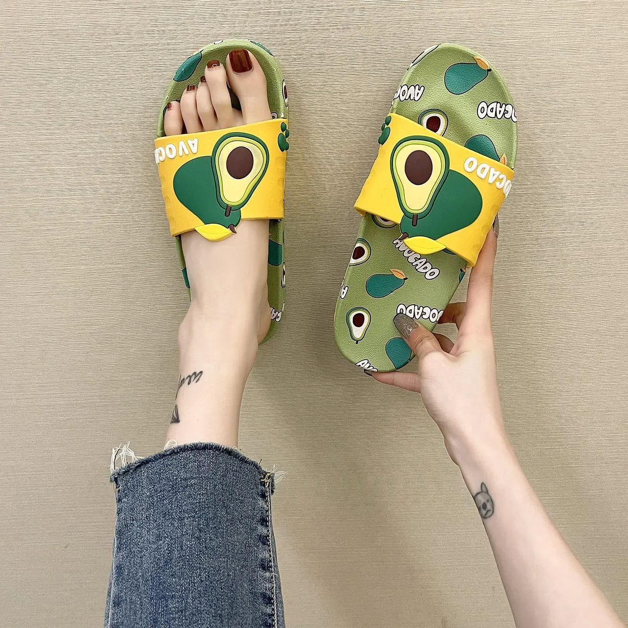 2021 Summer Women Floor Flat Shoes Lovely Indoor Flip Flops Female Non-Slip Bathroom Home Slippers Female Beach Shoe