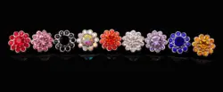 10pcs 14mm Handmade Colorful Rhinestone Crystal Flower Rivet Stud Concho For Leathercraft Belt Saddle Headstall Bridle Decor