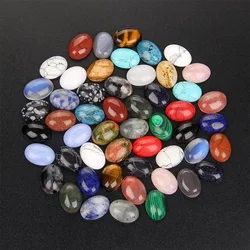 10pcs/lot Natural Stone Cabochon 8-25MM Tiger Eye Agat Oval Cameo Fit DIY Ring Earring Bracelet Necklace Making Jewelry Finding