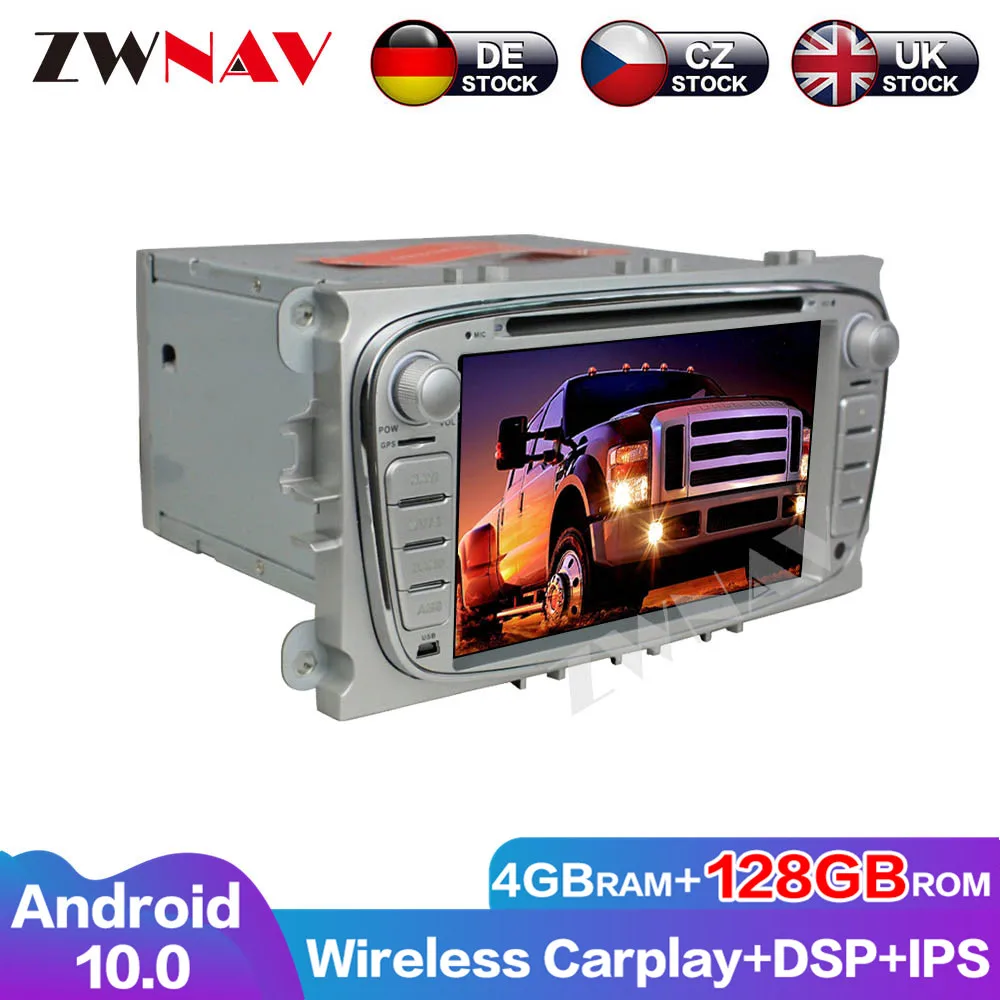 4+128GB DSP For FORD Focus S-MAX Mondeo C-MAX Galaxy Android 10 Player GPS Navigation Audio Auto Stereo Radio Recorder Head Unit