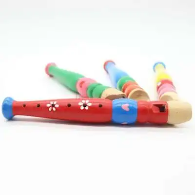 Early education musical instruments children playing flute kindergarten beginner wooden 6-hole clarinet toy