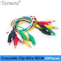 10pcs Line length 50cm Crocodile clip number 35mm 45mm Double-ended Crocodile Clips Cable Alligator Clips Wire Testing Wire Clip