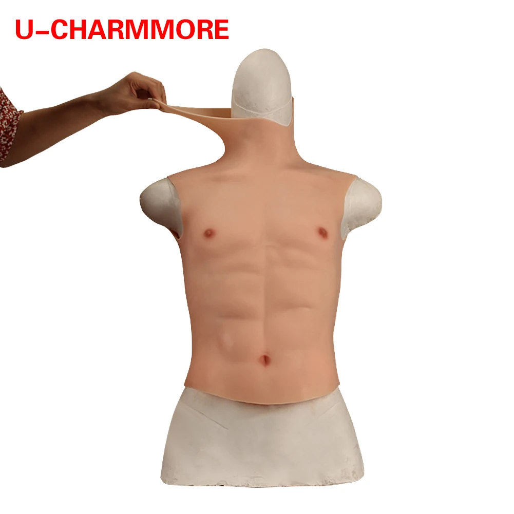 

U-CHARMMORE Artificial Simulation breast forms Abdominal muscle boobs Fake Chest crossdresser silicone Belly Macho cosplayers