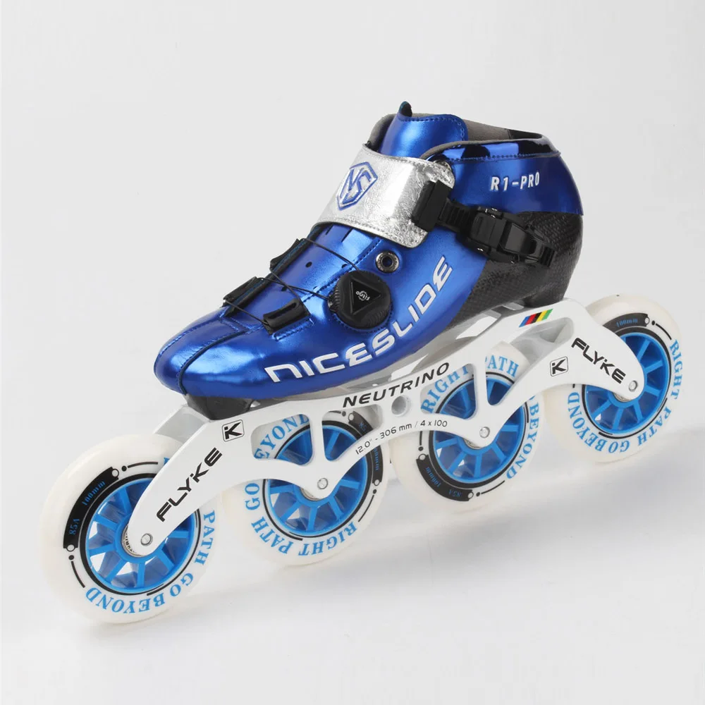 Original Niceslide Speed Inline Skates Self locking Carbon Fiber Professional Competition Speeding Skate Racing Skating Patines