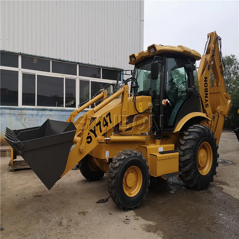 SYNBON Bucket Backhoe Loader 74KW Power Excavation Loading Wheeled Excavator