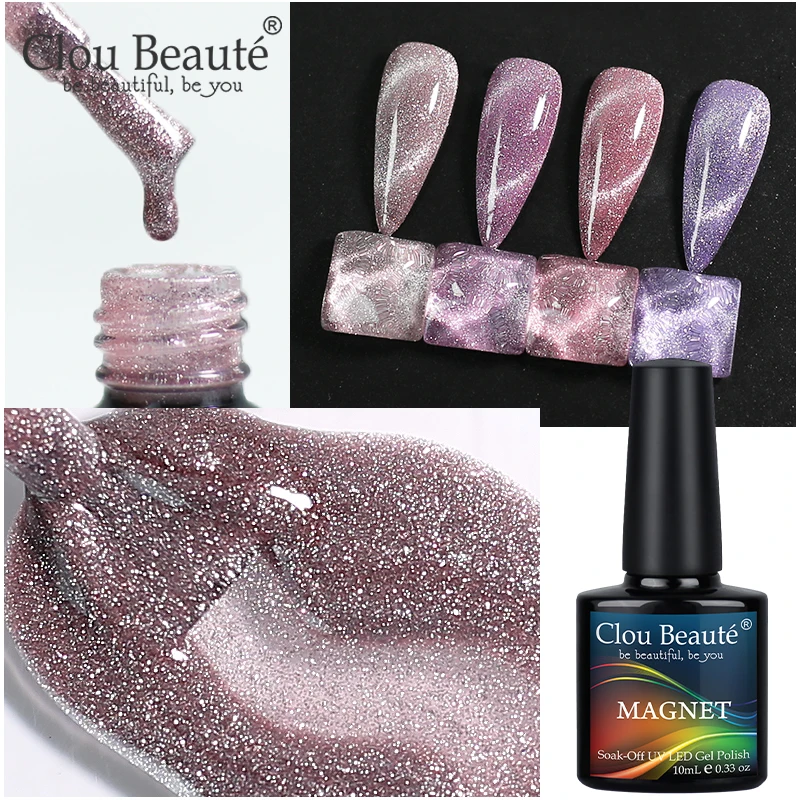 Clou Beaute reflecterende magnetische Cat Eye sprankelende universele nagellak Glitter hybride vernisgel semi-permanent voor nagelkunst