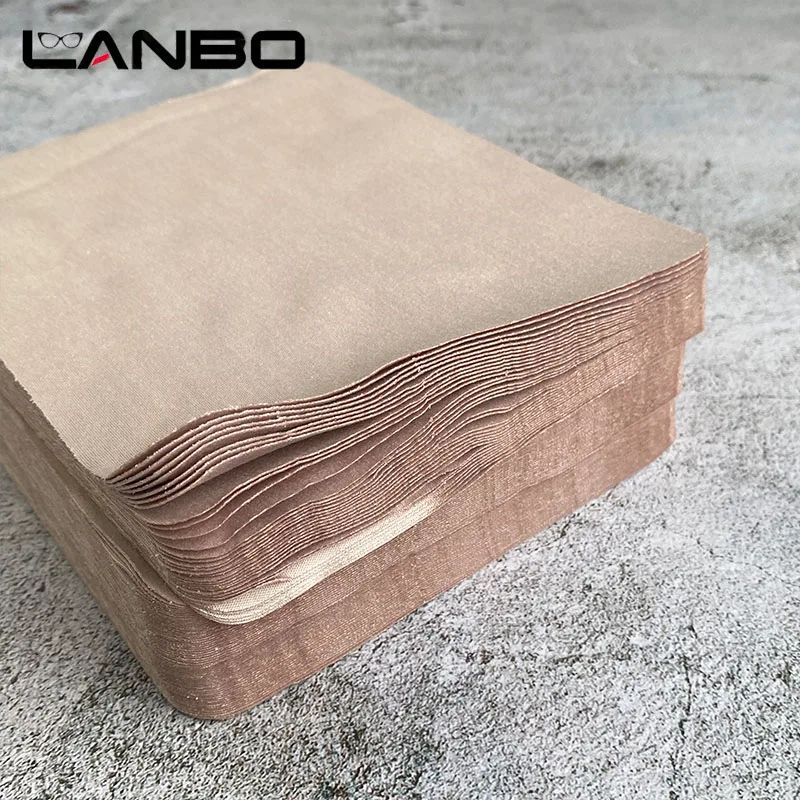 LANBO 100pcs 175mm X 145mm Brown Glasses Cleaning Cloth  Glasses Accessories Microfiber Cloth Camera Lens Clean