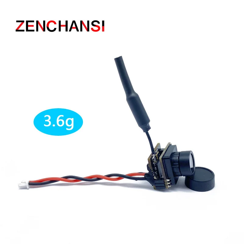 Only 3.6g mini 5.8G FPV 48CH 25mW transmitter VTX-CAM with 600TVL 120 degree AIO camera for RC indoor FPV Racing Spare Parts