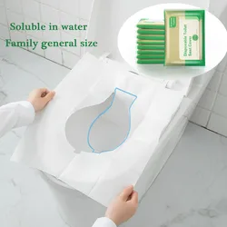 5packs 50pcs/lot Disposable Toilet Seat Cover Waterproof Safety Travel/Camping Soluble Water Mat Portable Bathroom Accessory