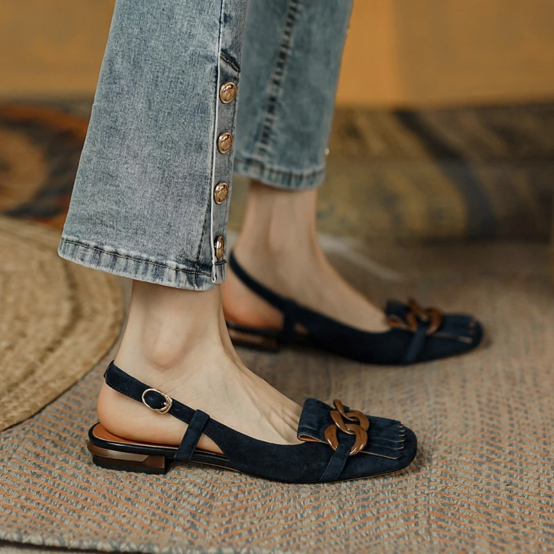 Heels Women 2021 Women Sandals Slingbacks Pointed Toe Ladies Satin Leather Sandals Sweet Summer Shoes Sandals for Women Mules