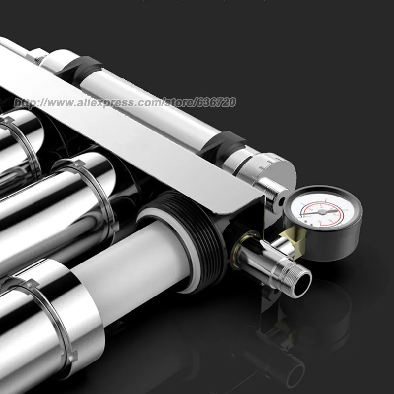 نظام تصفية مياه الفولاذ المقاوم للصدأ 0.01 ميكرومتر تحت نظام تصفية المياه بالوعة، يقلل 99.99% من الكلور والطعم السيئ والرائحة