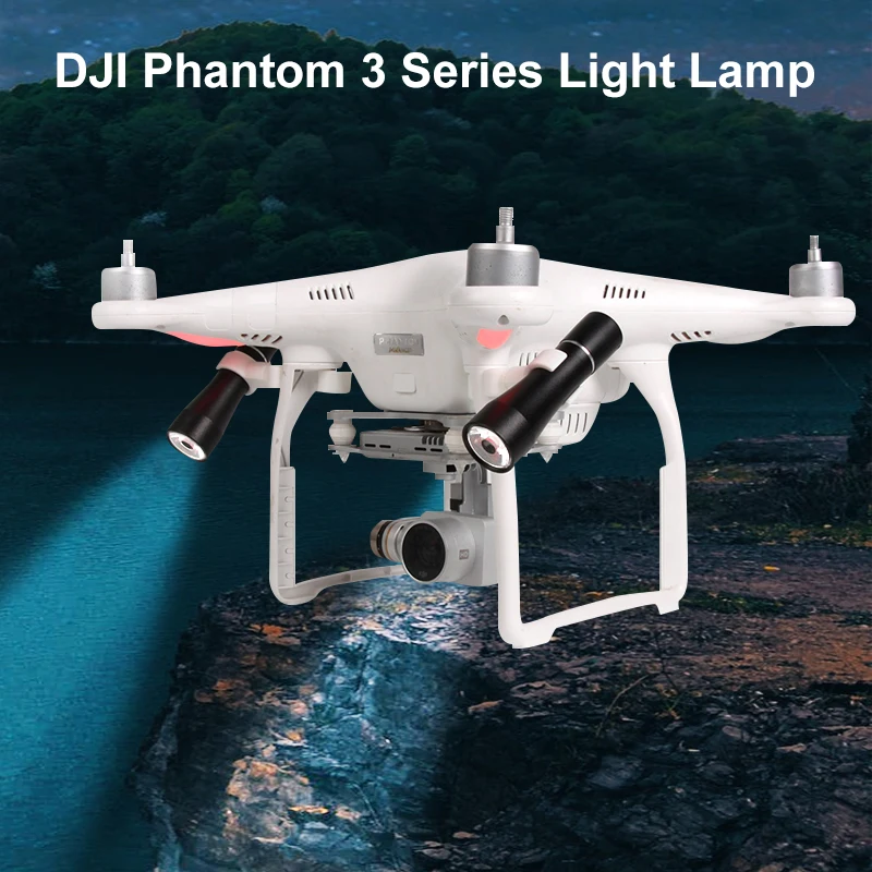 Night Flying Light LED Searchlight for DJI Phantom 3 Series Light Lamp Kit Drone Parts Accessories