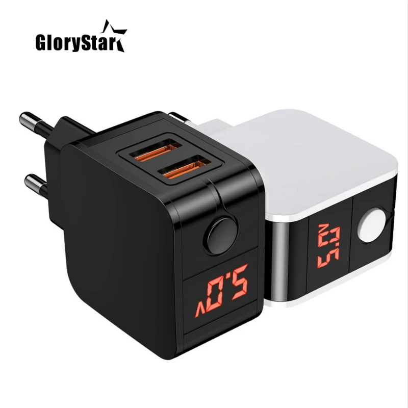 สมาร์ท5V2.4A US EU Plug พับโทรศัพท์มือถือ Dual USB Digital Fast Travel Charger สำหรับ Iphone/Samsung