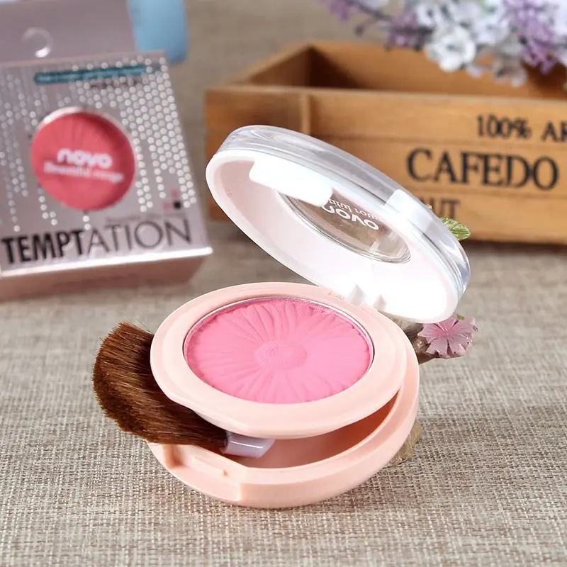 NOVO Face Matte Blusher Powder Rouge  Pink nude makeup repairCheek Blusher Brush Palette