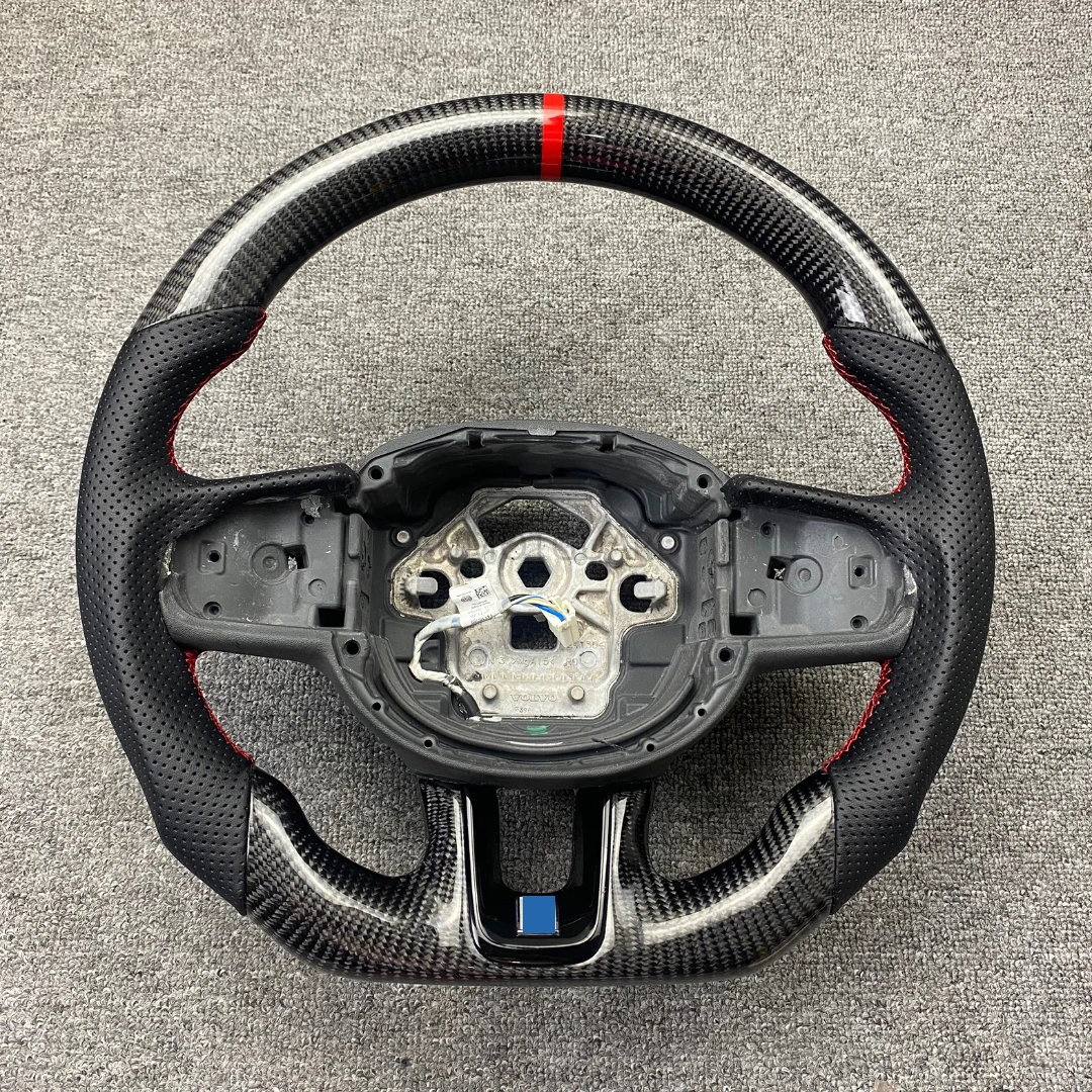 Refit Carbon Fiber Leather Car Steering Wheel For Volvo V40 XC60 S60 LV60 S80L XC90 V50 2013 2014 2015 2016 2017 2018 2019 2020