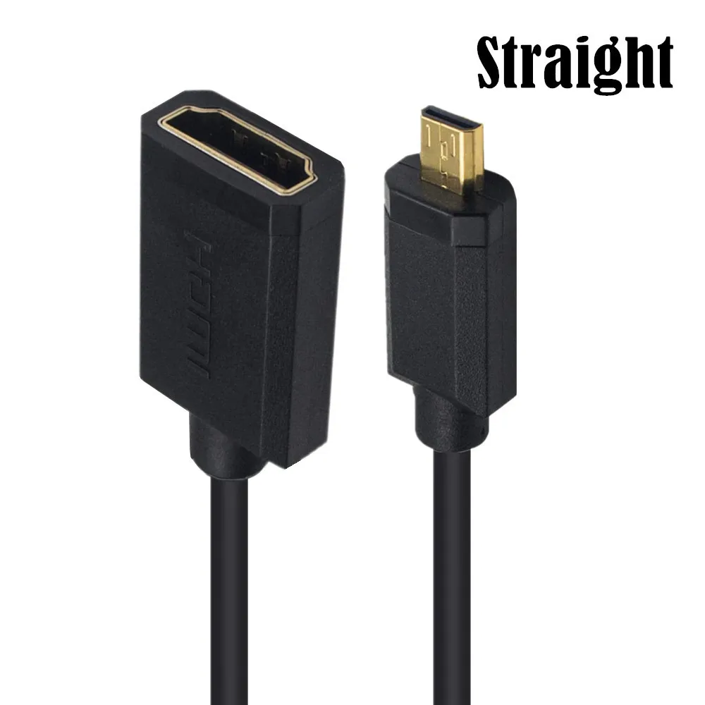 OD3.2mm Superfine HDMI-compatible Cable 4K 60Hz Micro HDTV Male 90° Elbow Up Down Left And Right To HDTV Female Cable 0.15m