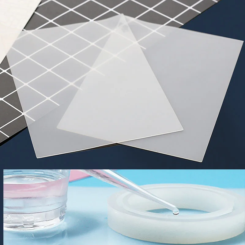 Transparent Silicone Pad Clear Mat Resin Pad for DIY UV Epoxy Craft Making Tool Non-slip Heat Resistant Reusable Sticky Plate