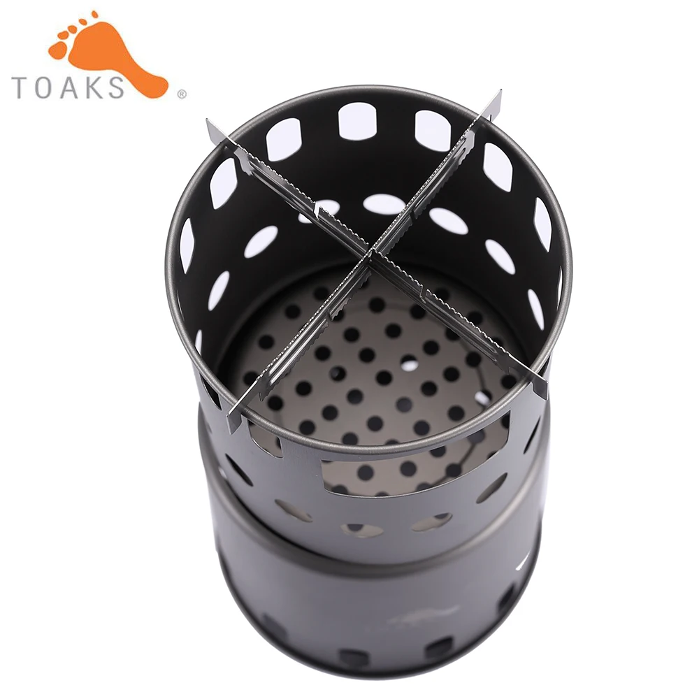 TOAKS Titanium Wood Gas Stove Burning For Outdoor Camping Hiking Backpacking Stove Wood Burning Stove 225g 7.9oz STV-11