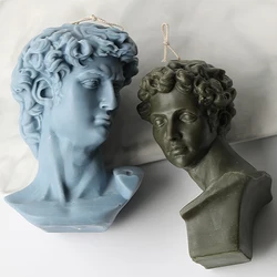 Big David Head Silicone Candle Mold, 3D Humanoid Molds for Candles, Plaster Mould, DIY Household Decoration, Craft Tools