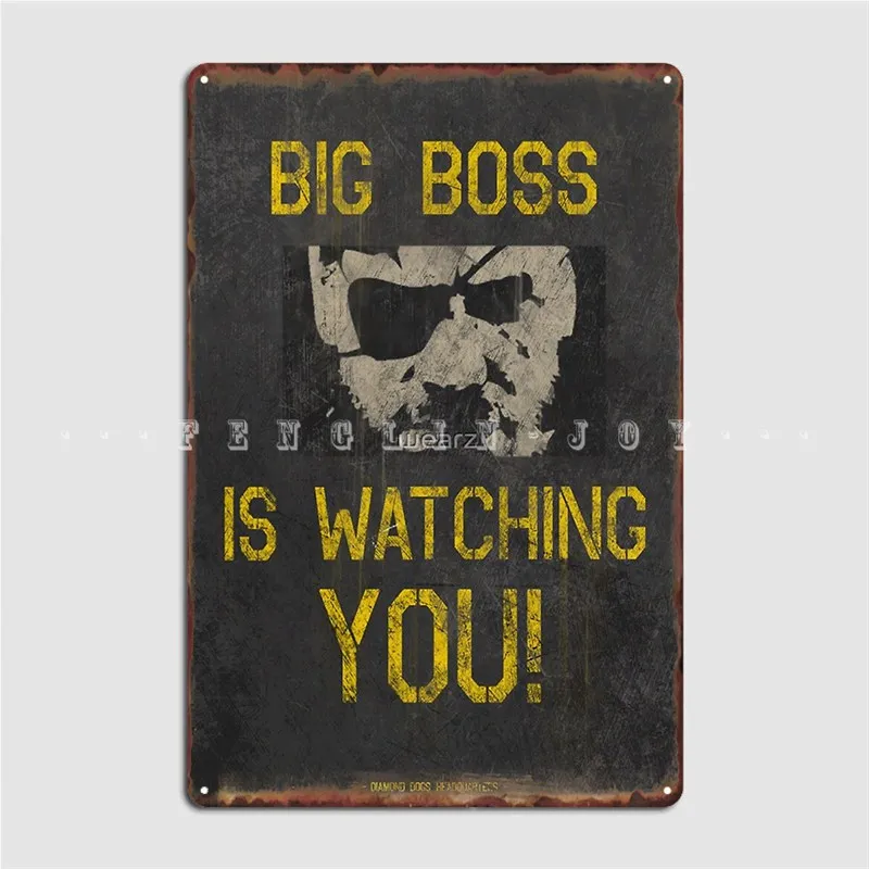 Big Boss Is Watching You Metal Sign Personalized Kitchen Club Party Plaques Tin Sign Posters