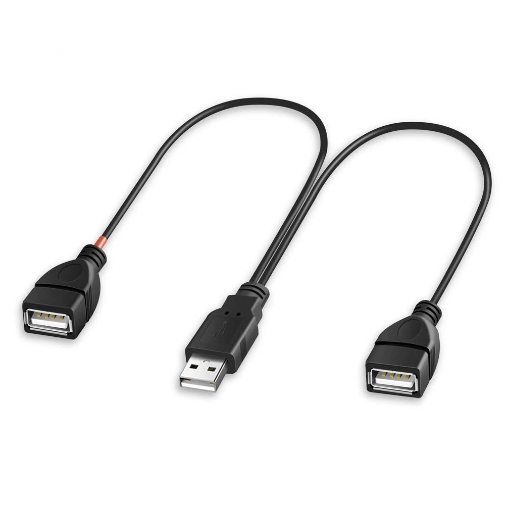 

USB 2.0 Male To Female Dual USB Female Data Hub USB Splitter Cable USBCharging Power Adapter Cable for Notebook Computers