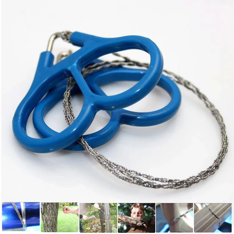 60cm Outdoor Camping Survival Stainless Wire Saw Hand Chain Saw Cutter Emergency Survival Tools Fretsaw Hunting Wire Saw