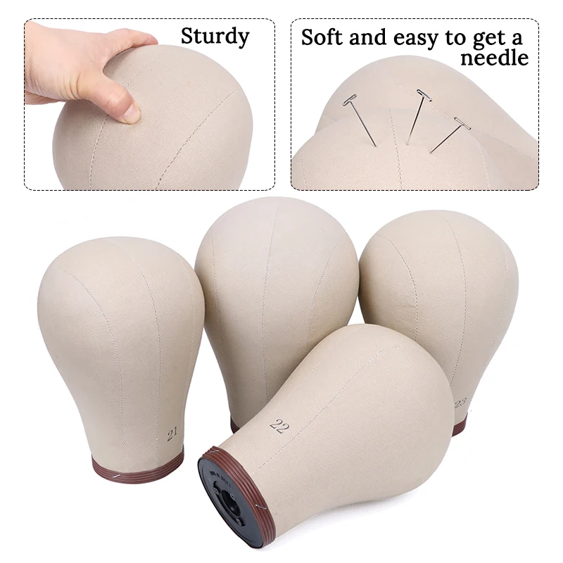 Nunify Cork Canvas Block Head Mannequin Head Manikin Head Cork Inside For Making Wigs Drying Styling Coloring