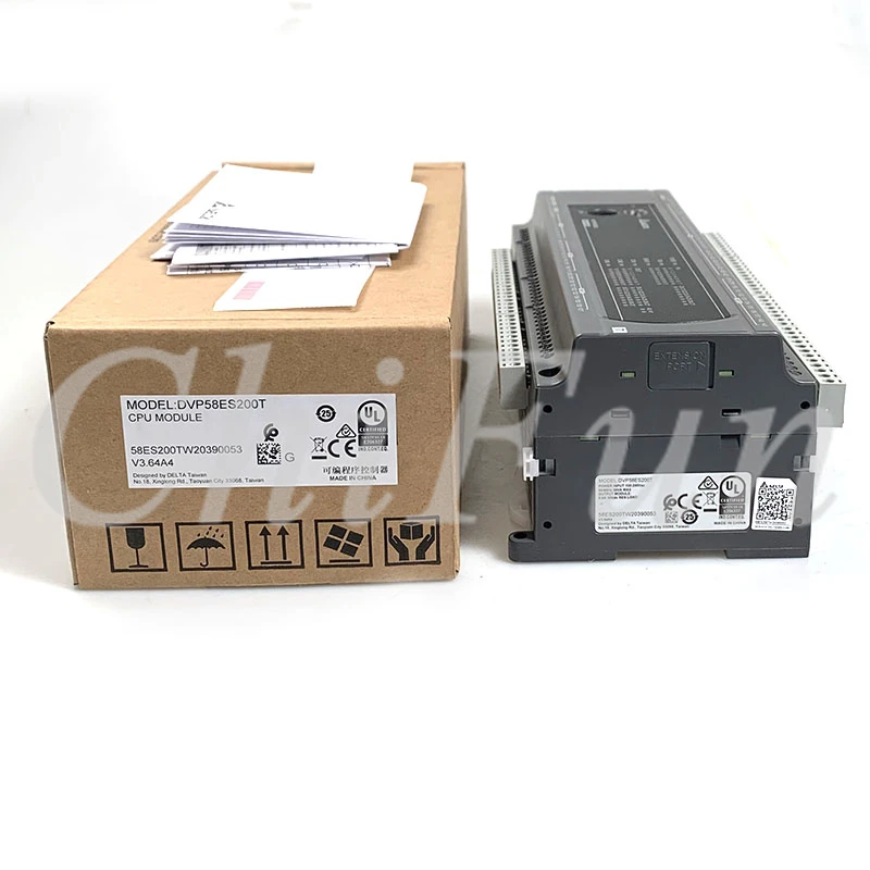دلتا الأصلي PLC تحكم DVP58ES200T DVP58ES200R DVP60ES200T DVP60ES200R ES2 سلسلة 100-240VAC في صندوق