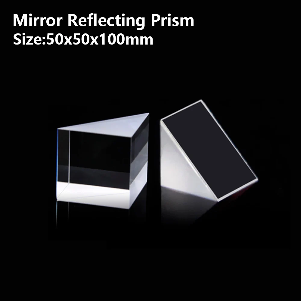 

Mirror Reflecting prism Isosceles right angle optical glass visual angle Detection prism Reflecting slope 90° 50x50x100mm