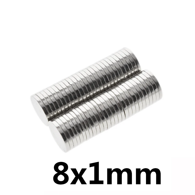 20/30/50PCS 8x1mm Powerful Strong Magnetic Magnet 8mmx1mm Permanent Neodymium Magnet 8x1mm Fridge Small Round Magnet 8*1mm