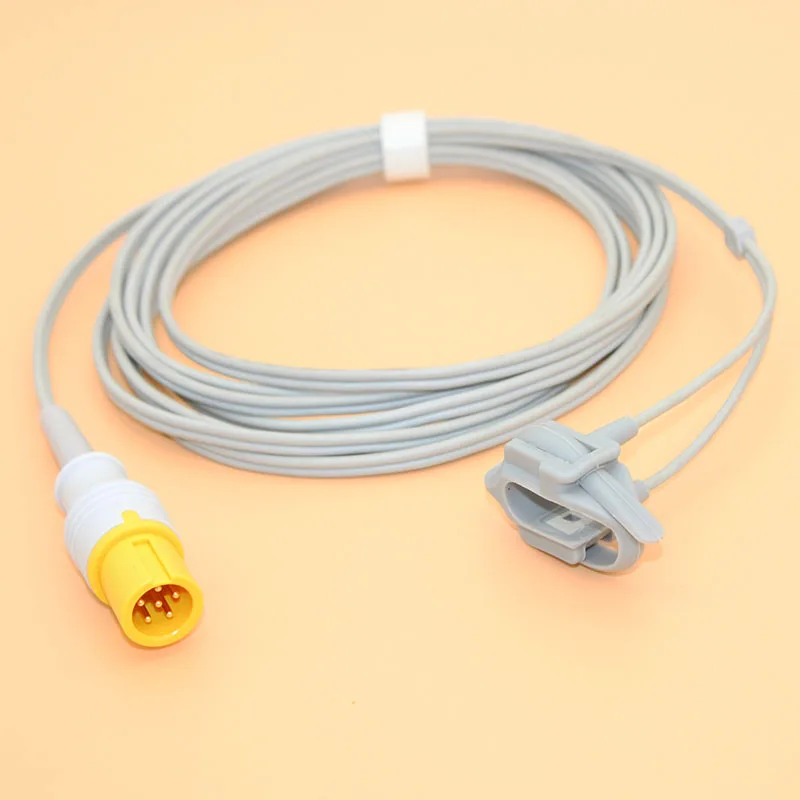 For Contec CMS 5100 8000 Patient Monitor Digital Spo2 sensor cable,6Pin 3m Finger/Ear Pulse Oximeter probe.