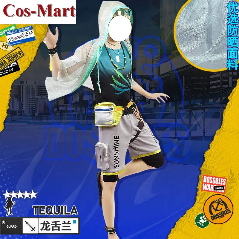 Cos-Mart Game Arknights Tequila Cosplay Costume Summer Wear Unisex Fashion Uniforms Activity Party Role Play Clothing S-3XL