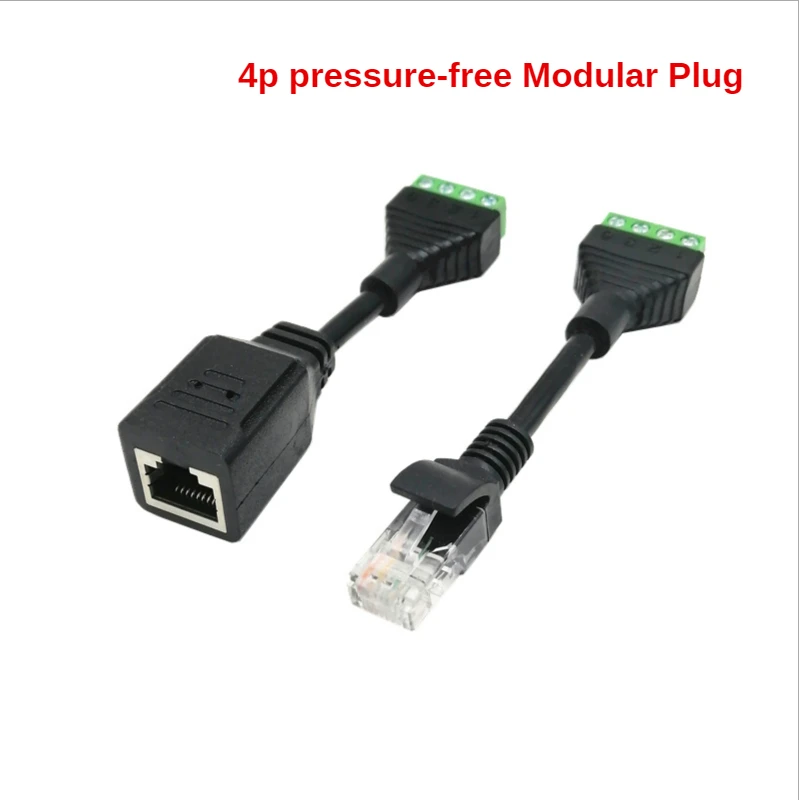 RJ45 إلى 4pin محطة RJ45 أنثى محطة كتلة الكريستال رئيس محطة كتلة الضغط خالية كريستال رئيس صافي كتلة نهاية