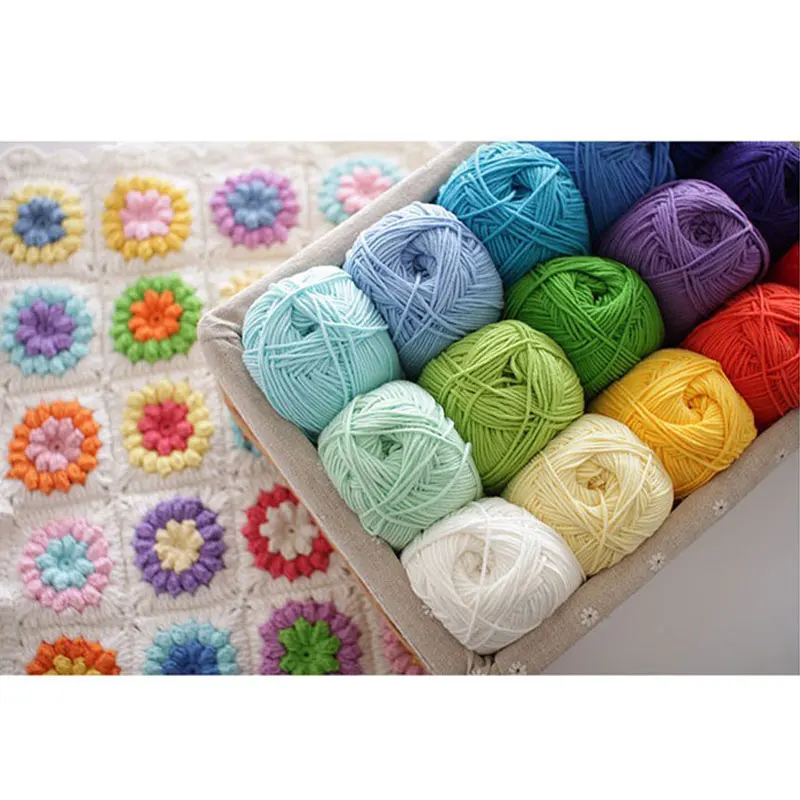 Milk Cotton Yarn Colorful Soft Crochet Lines Hand Scarf Hat Gloves Knitting Comfortable Wool Blended Yarn Blanket Crochet Thread