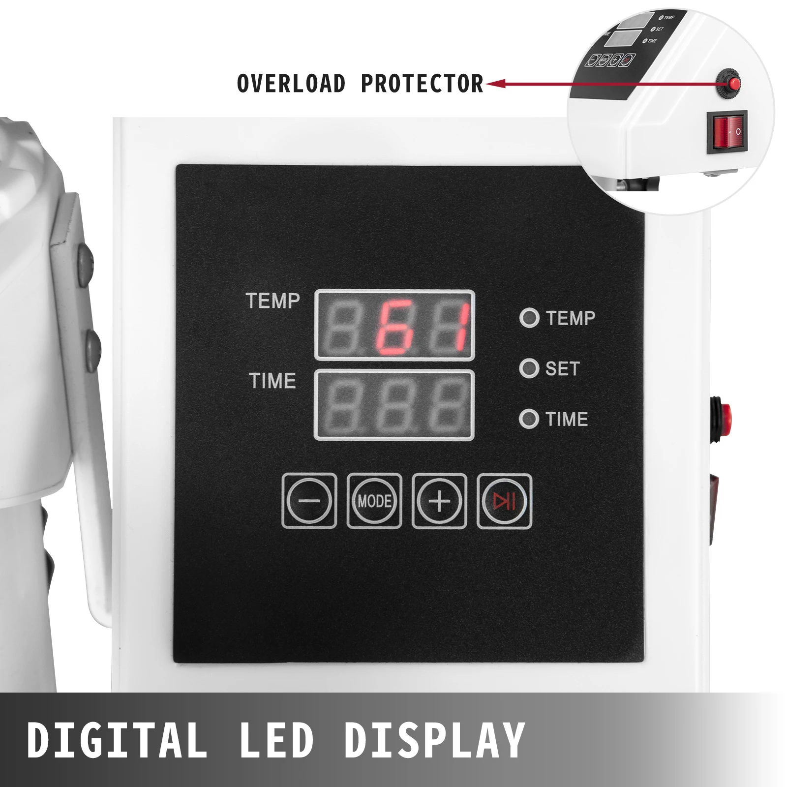 VEVOR 12X15 Inch 5 in 1 Heat Press Machine Transfer Heating Coils Sublimation Rotation Swing for T-Shirts Cap Mug Plate Shoes