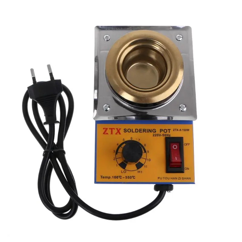 Ac 220 v 150 w 무연 가변 온도 컨트롤러 납땜 냄비 녹는 주석 냄비 틴 캔 eu 플러그 새로운 2019