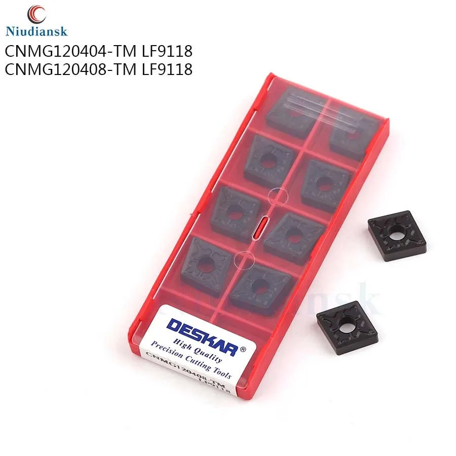 قطع إدراج كربيد المخرطة CNC ، أصلي 100% ، CNMG120404 CNMG120408- TM LF9118 ، مناسب لقطع الأجزاء الفولاذية