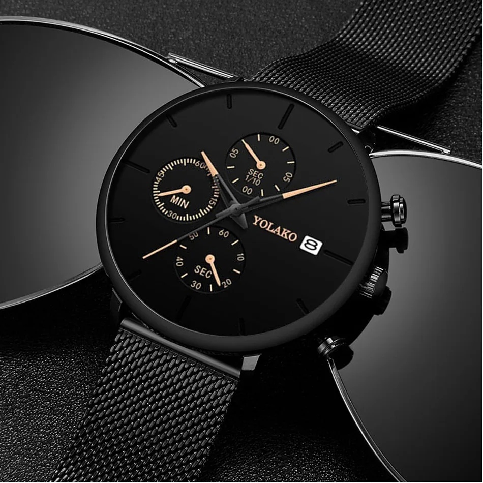 Men Watches 2024 Luxury Brand Famous Calendar Watches Men Stainless Steel Mesh Watch Men\'s Casual Quartz Watch Relogio Masculino