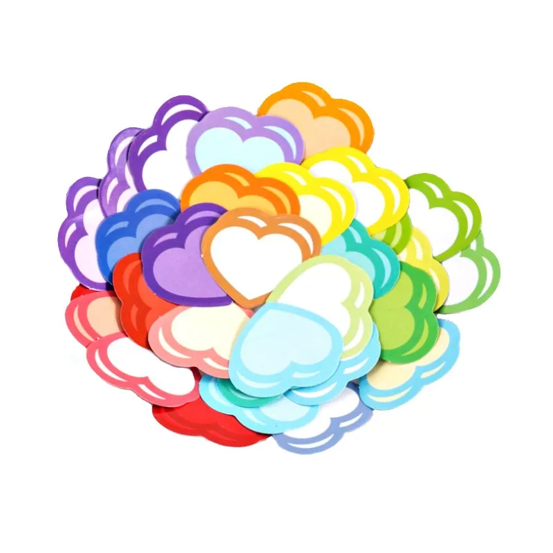 

45pcs/pack Love Heart Stickers Scrapbooking Kawaii Decorative Boxed Sticker DIY Diary Album Rainbow colors Label 45*45mm