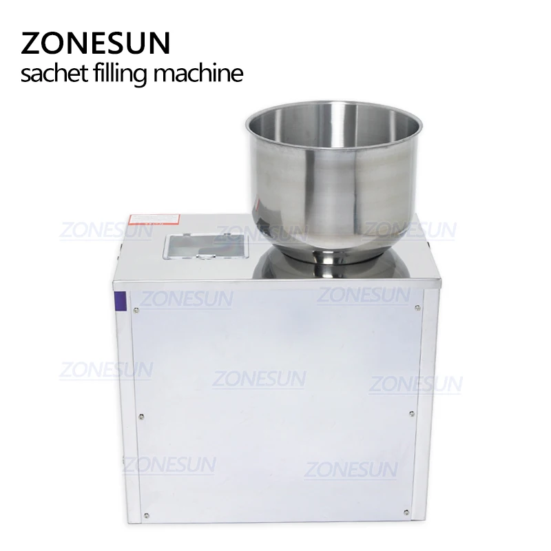 ZONESUN Semi Automatic Medical Powder Granule Coffee Bean Bag Racking Weighing Filling Machine For Food Packaging