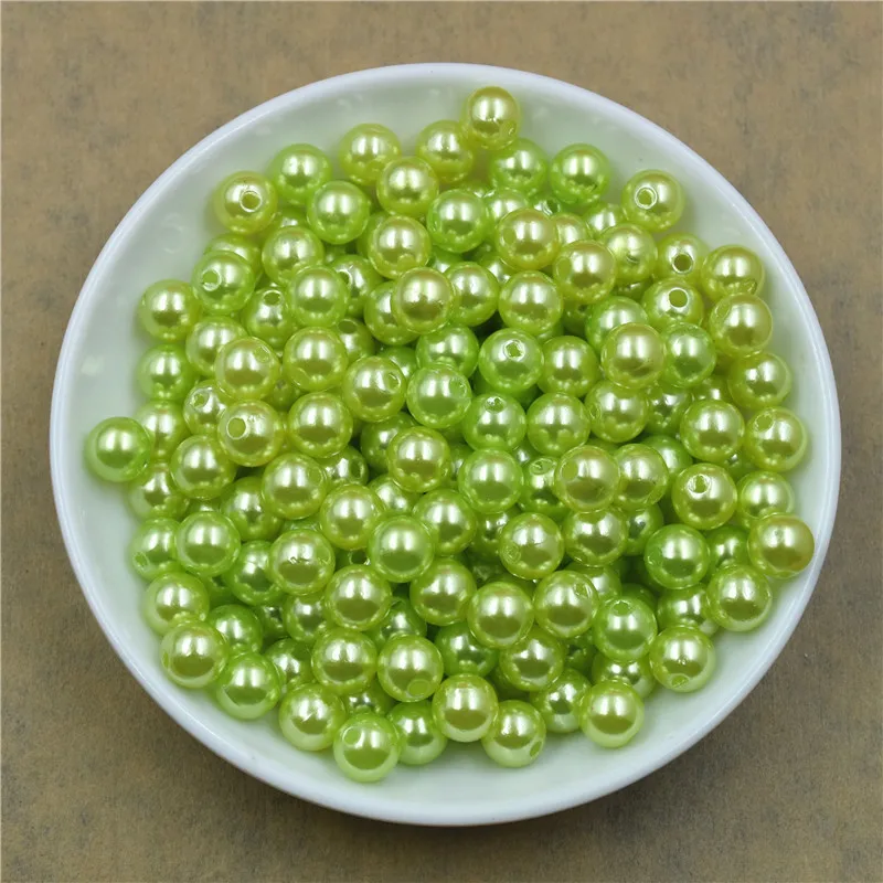 50-1000Pcs With Hole ABS Imitation Pearl Bead 4/6/8/10/12MM Round Plastic Acrylic Spacer Bead for DIY Jewelry Making Findings image 3