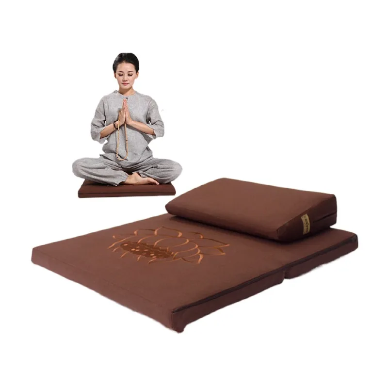 Deluxe Zafu & Zabuton 2 Piece Set - Yoga/Meditation Cushions Square 60/70/80cm Japanese Zafu Floor Cushion Lotus Meditation