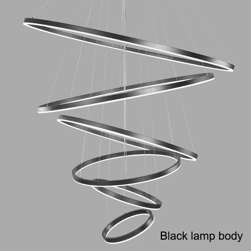 모던 LED 링 펜던트 조명, 골든 크리에이티브 알루미늄 원형 펜던트 조명, 거실 레스토랑 홈 링 램프