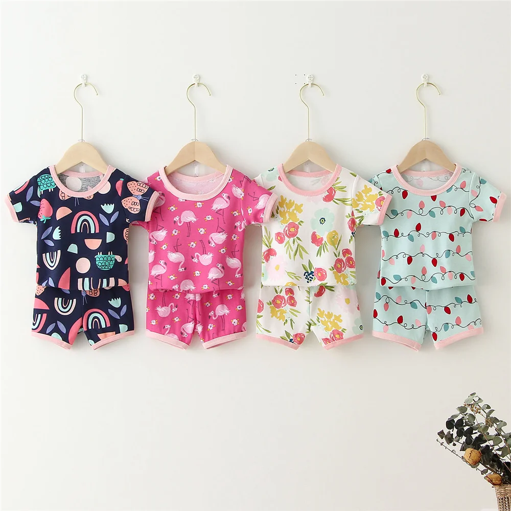 Baby Clothing Set for Girls Summer Toddler Kids Clothes Set Cotton T shirt + Shorts Kids Clothes Summer Outfits Kids Pajamas