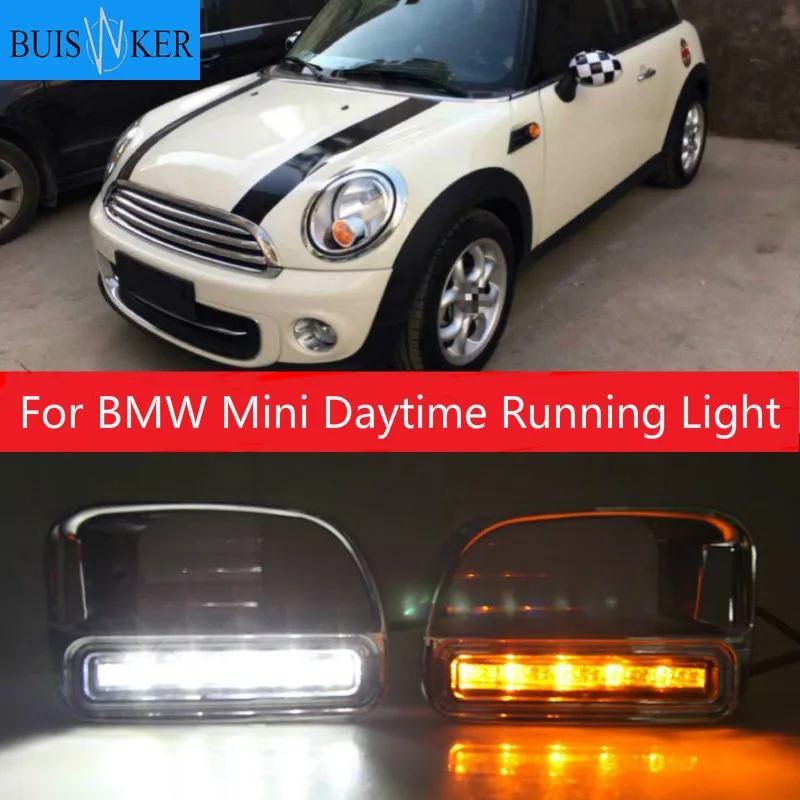 

1 Pair DRL For BMW Mini Daytime Running Light with Turn Yellow Signal Relay Waterproof LED DRL 12V LED Daylight