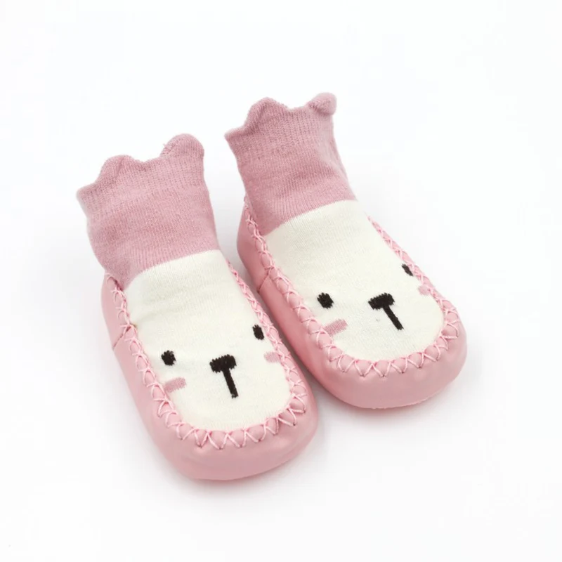 Zapatos de dibujos animados para bebés, Calcetines antideslizantes, zapatillas, botas, primeros pasos